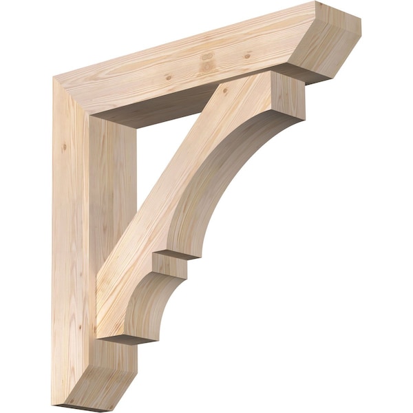 Ekena Millwork Balboa Slat Smooth Bracket w/ Offset Brace, Douglas Fir, 7 1/2"W x 36"D x 36"H BKT0806X36X36BOA06SDF - main
